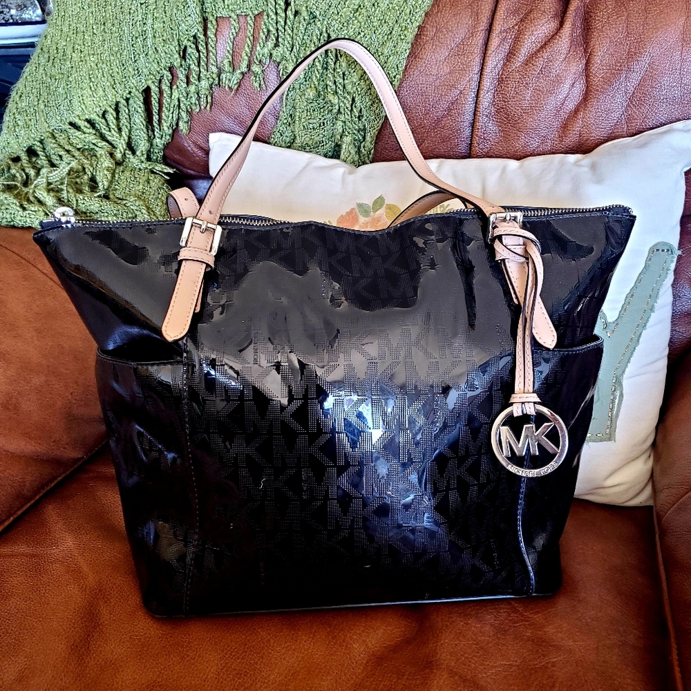 Michael Kors Black Patent Leather Tote